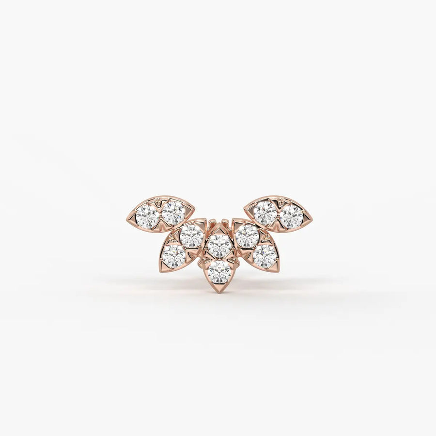 Petal Cluster Screw Nose Pin