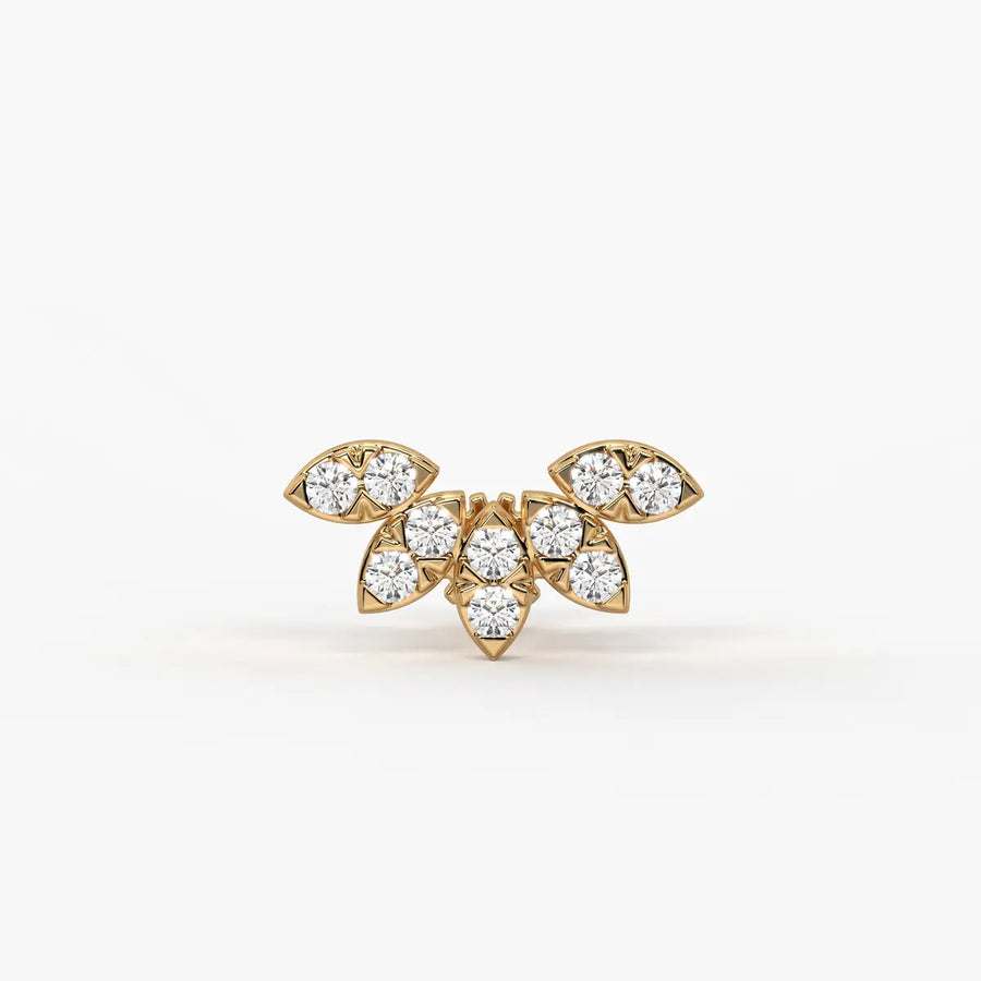 Petal Cluster Screw Nose Pin