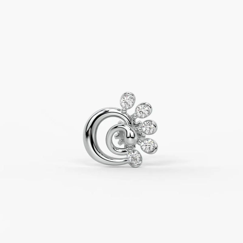 Swirl Bloom Screw Nose Pin
