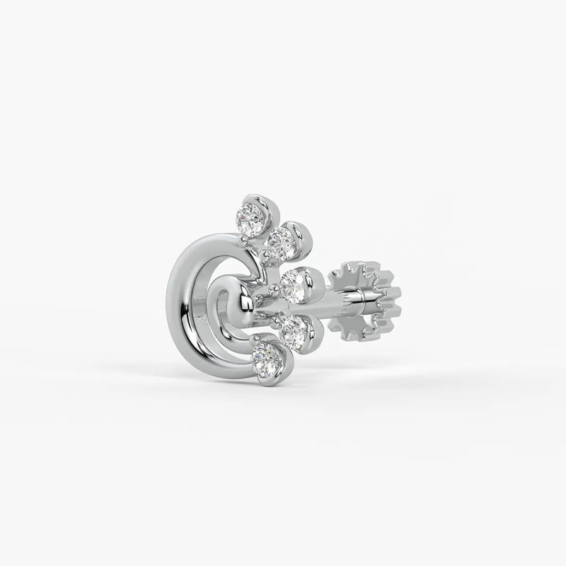 Swirl Bloom Screw Nose Pin