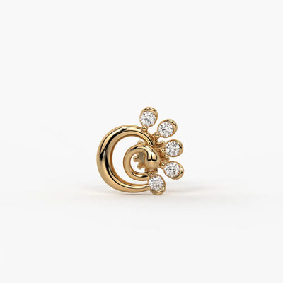 Swirl Bloom Screw Nose Pin