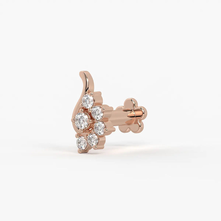 Curved Blossom Cluster Nose Pin