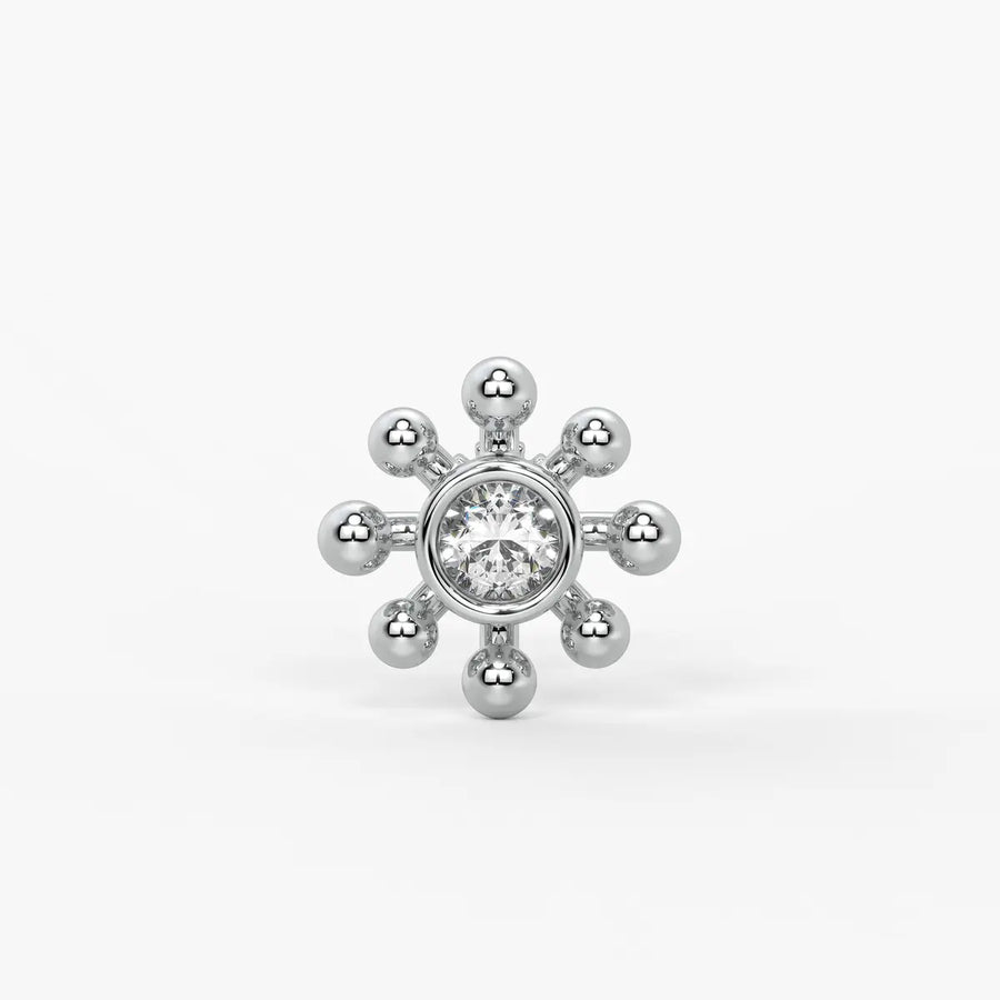 Beaded Sunburst Floral Nose Pin
