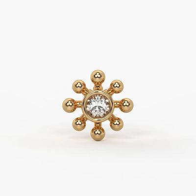 Beaded Sunburst Floral Nose Pin