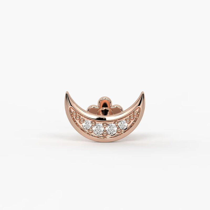 Crescent Curve Diamond Nose Pin