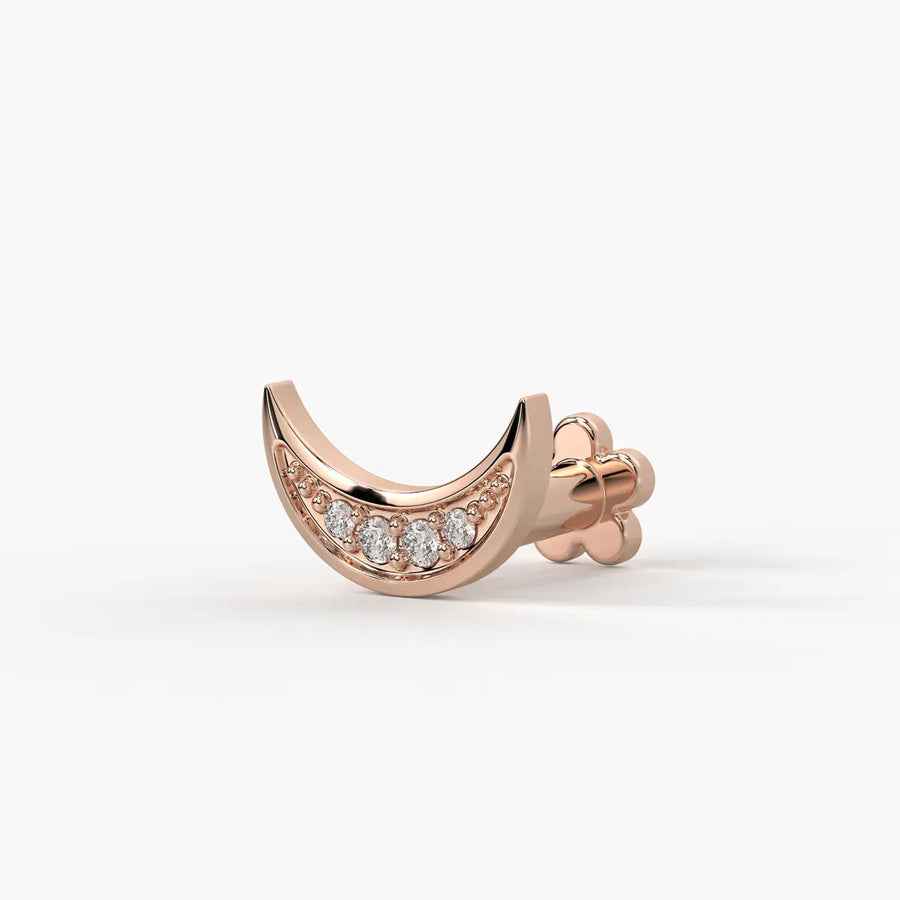 Crescent Curve Diamond Nose Pin