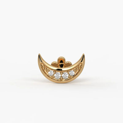 Crescent Curve Diamond Nose Pin