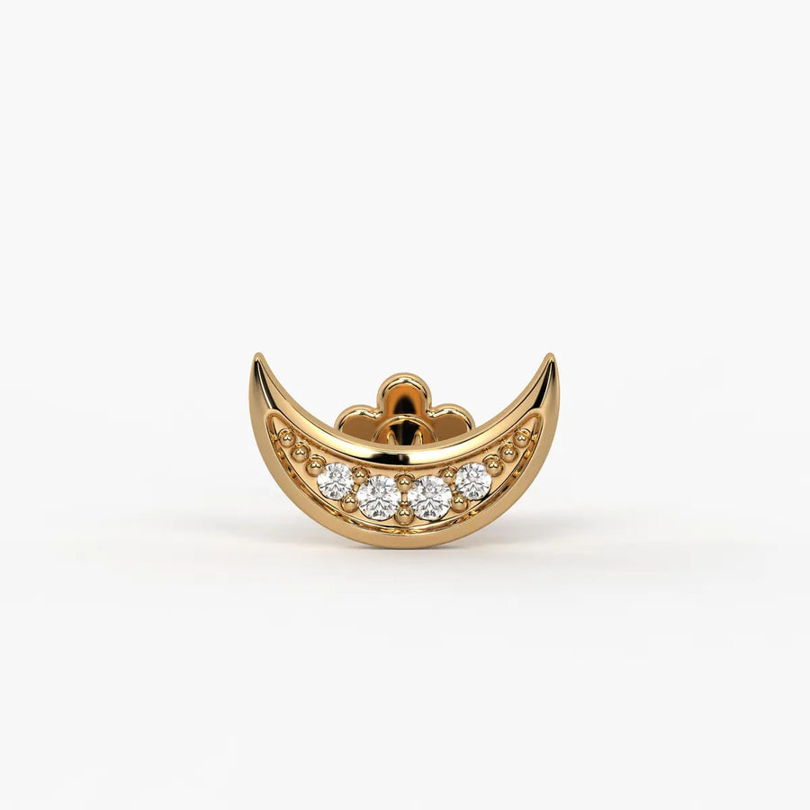 Crescent Curve Diamond Nose Pin