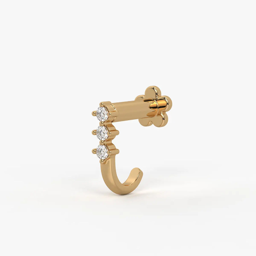 Triple Curve Stud Nose Pin