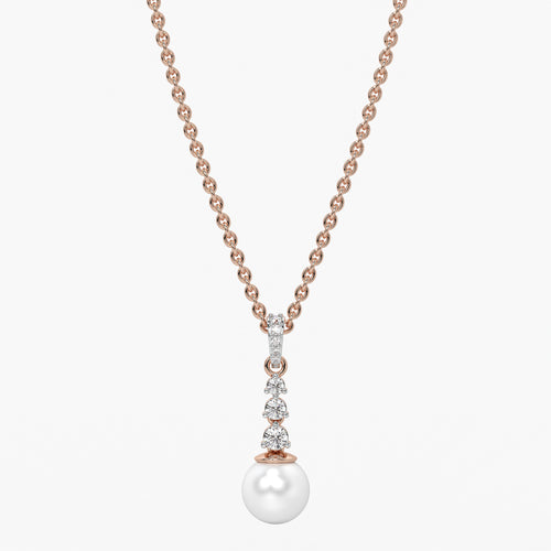 Trio Stone Pearl Drop Pendant