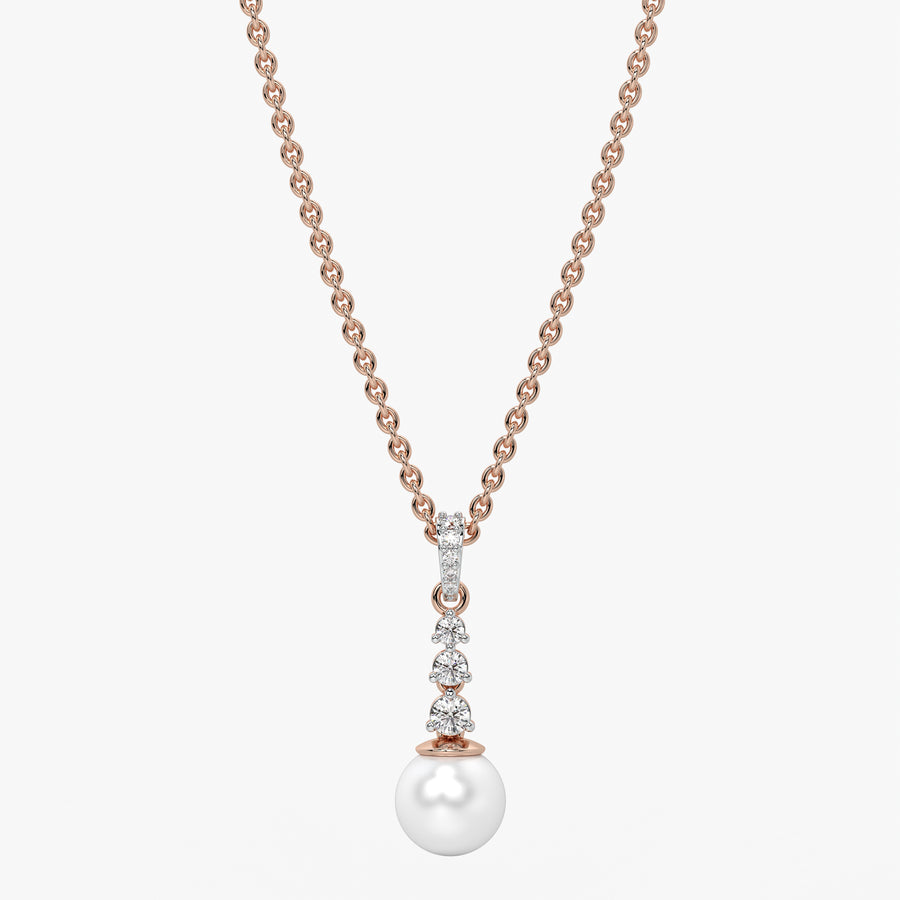 Trio Stone Pearl Drop Pendant