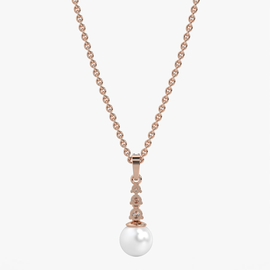 Trio Stone Pearl Drop Pendant