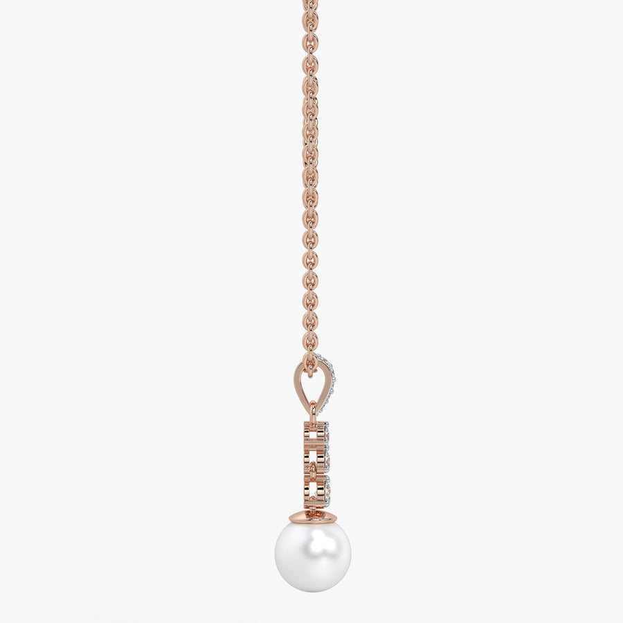Trio Stone Pearl Drop Pendant