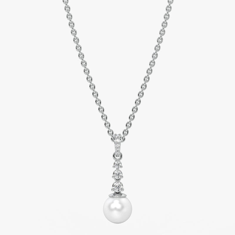Trio Stone Pearl Drop Pendant