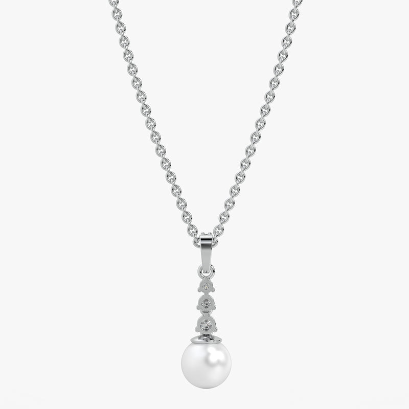 Trio Stone Pearl Drop Pendant