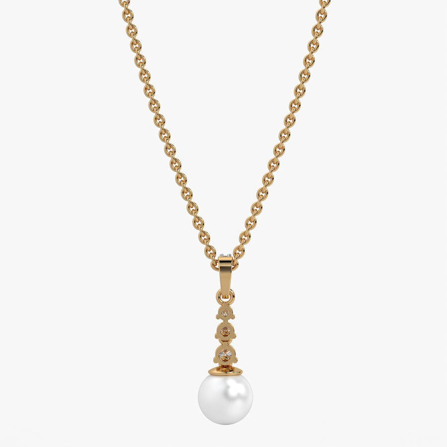 Trio Stone Pearl Drop Pendant
