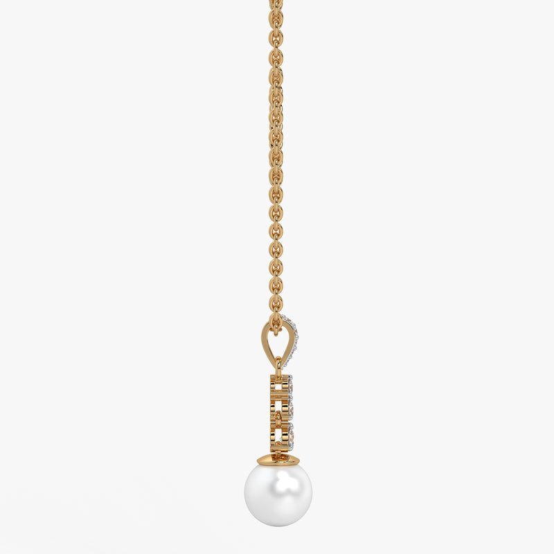 Trio Stone Pearl Drop Pendant