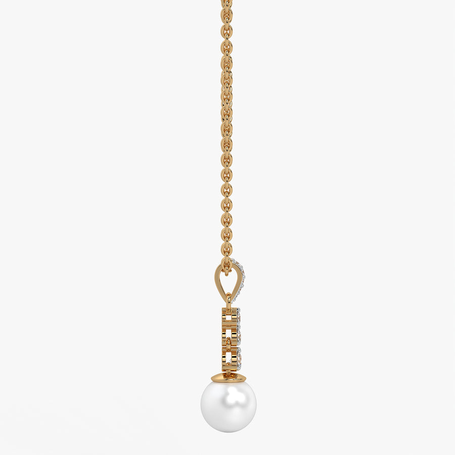 Trio Stone Pearl Drop Pendant