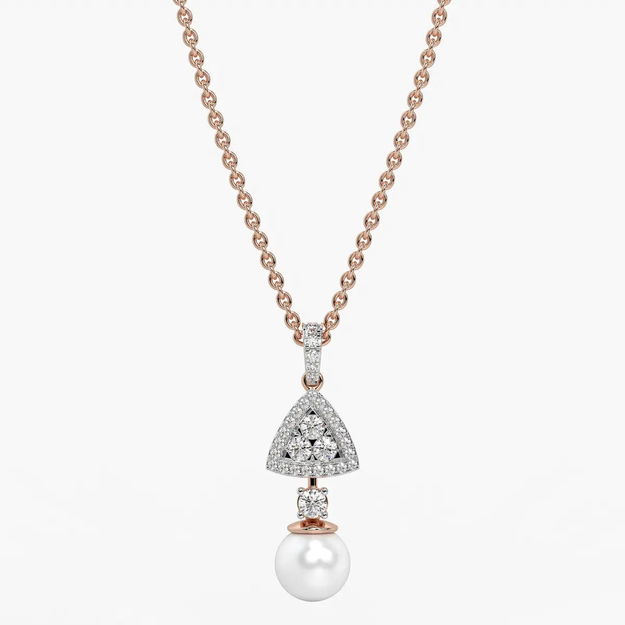 Trilliant Halo Drop Pendant