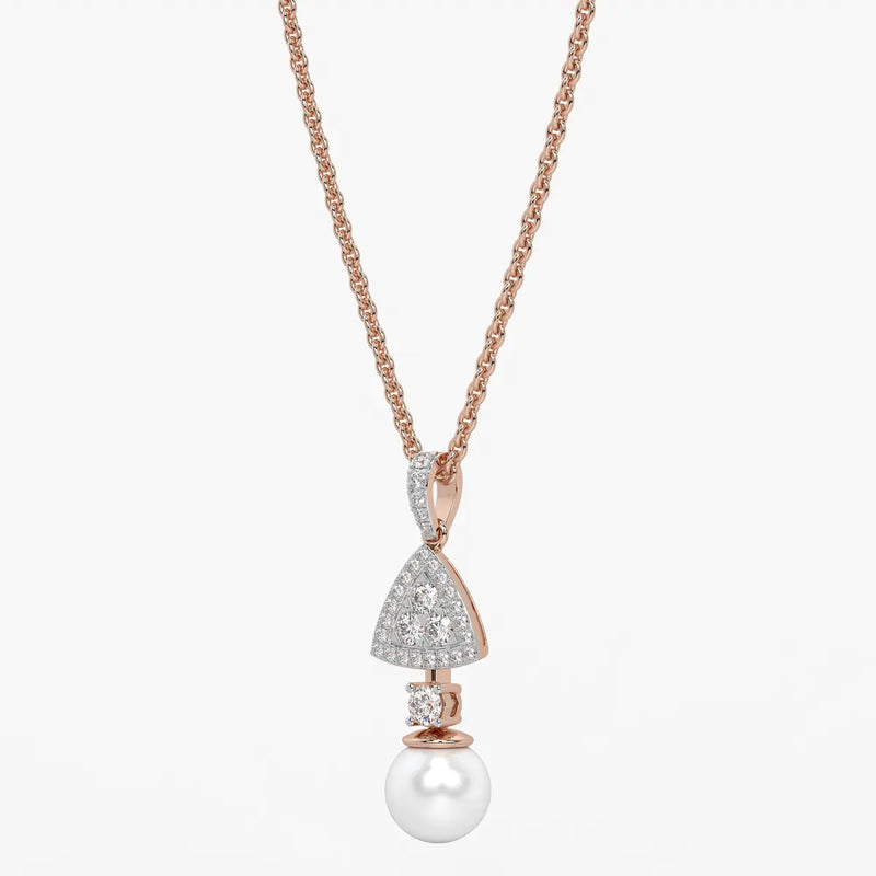 Trilliant Halo Drop Pendant