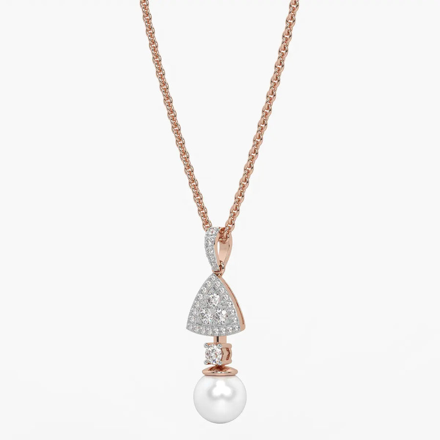 Trilliant Halo Drop Pendant