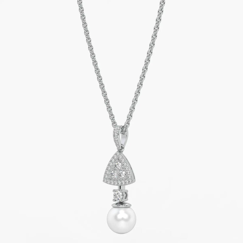Trilliant Halo Drop Pendant