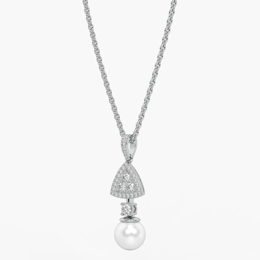 Trilliant Halo Drop Pendant