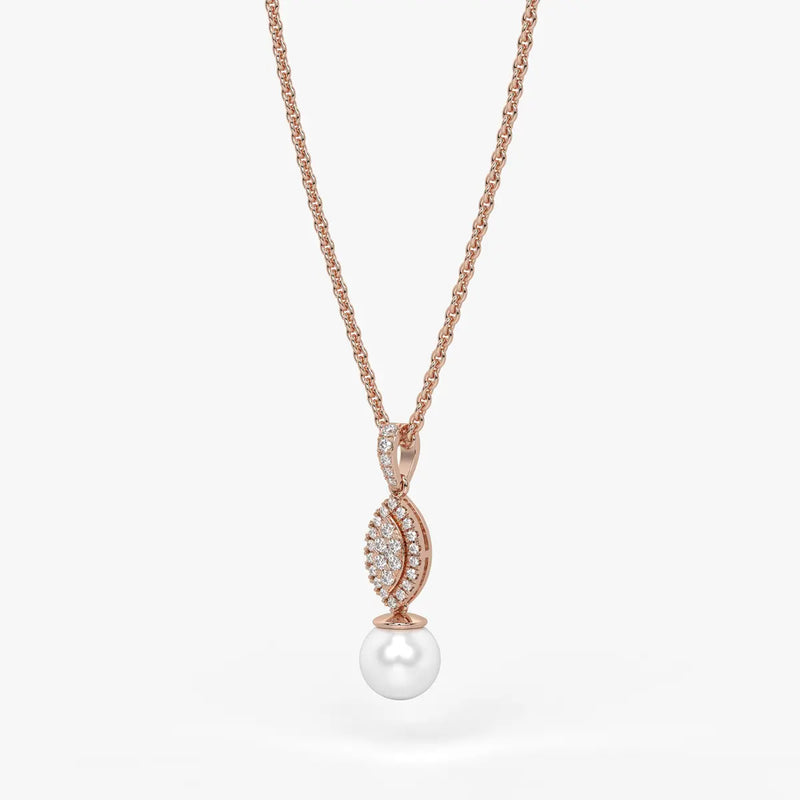 Marquise Halo Drop Pendant