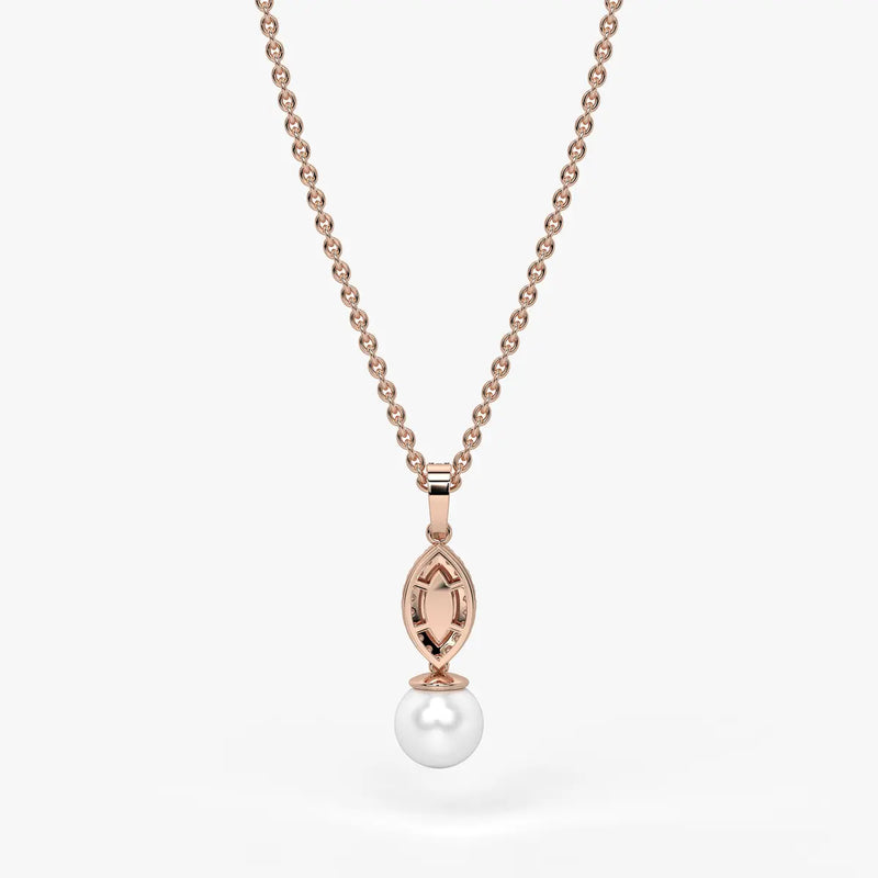 Marquise Halo Drop Pendant