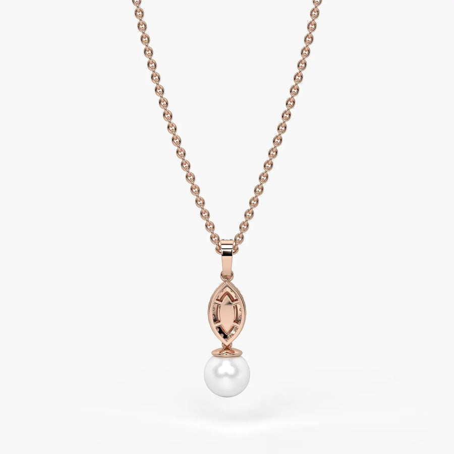 Marquise Halo Drop Pendant