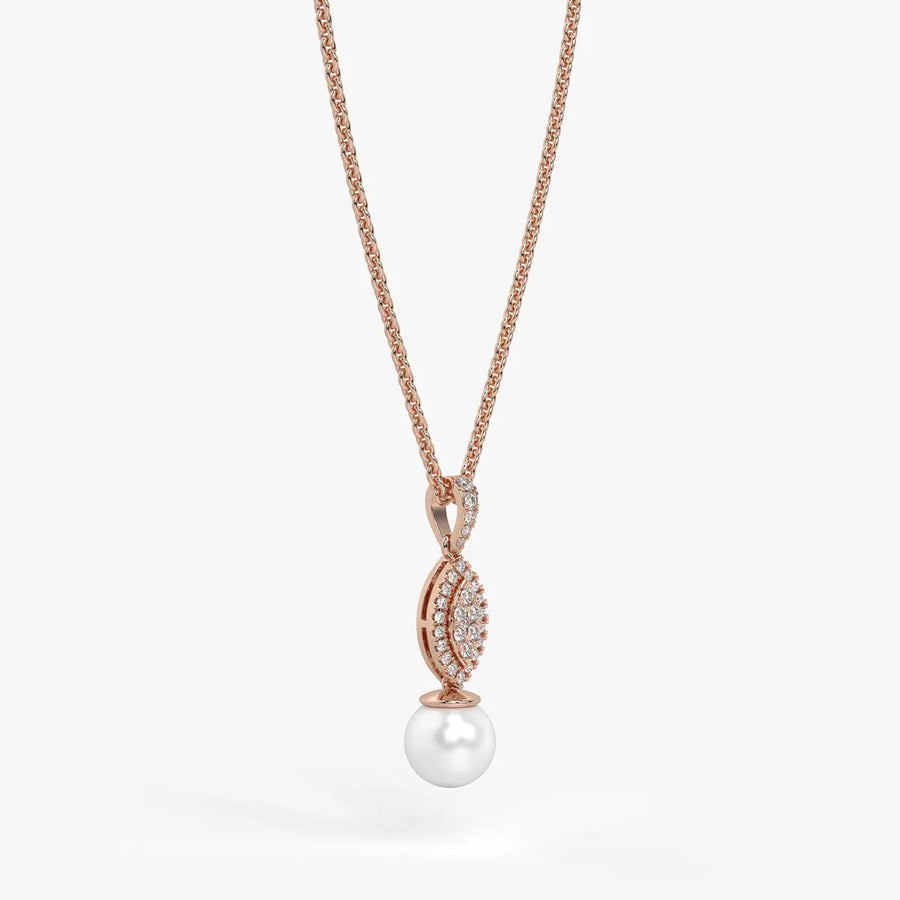 Marquise Halo Drop Pendant