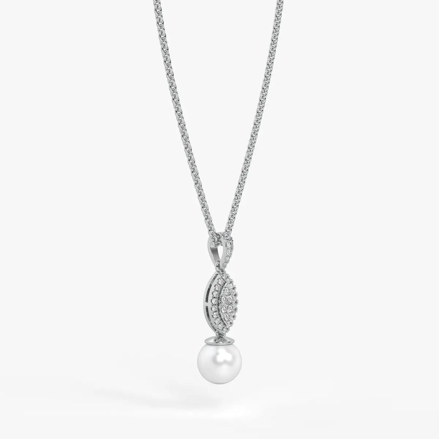 Marquise Halo Drop Pendant