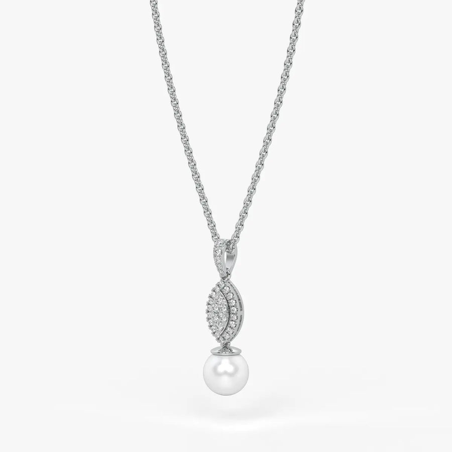 Marquise Halo Drop Pendant