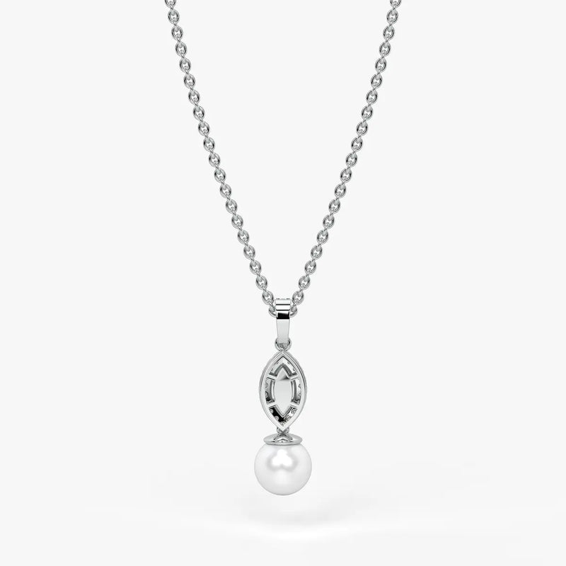 Marquise Halo Drop Pendant