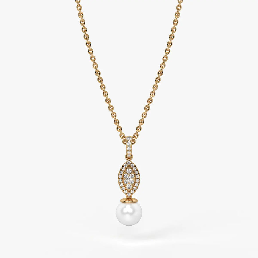 Marquise Halo Drop Pendant