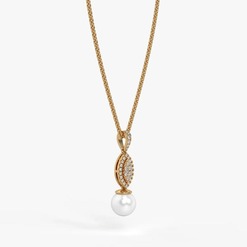 Marquise Halo Drop Pendant