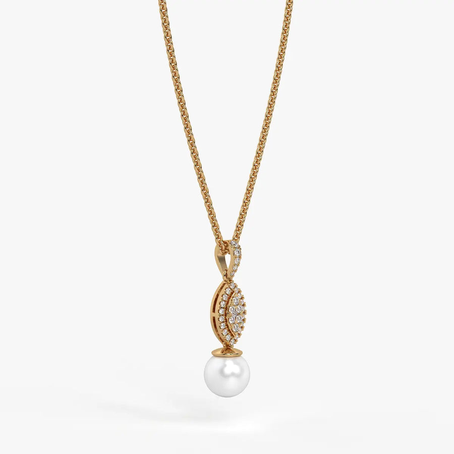 Marquise Halo Drop Pendant