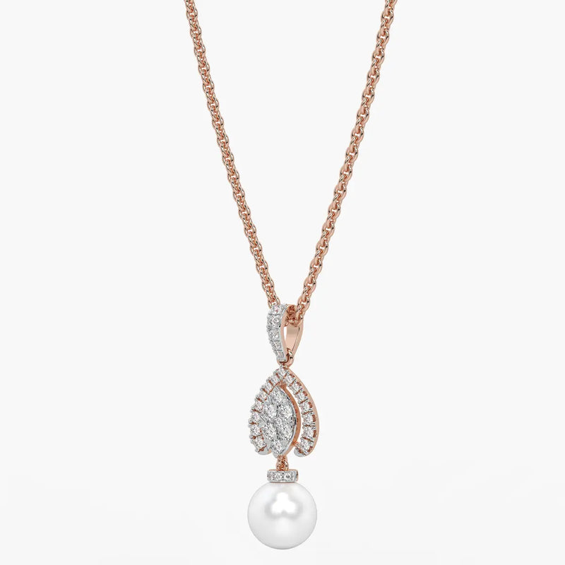 Leaf Halo Drop Pendant