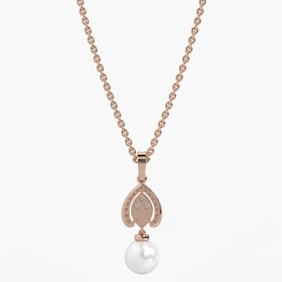 Leaf Halo Drop Pendant