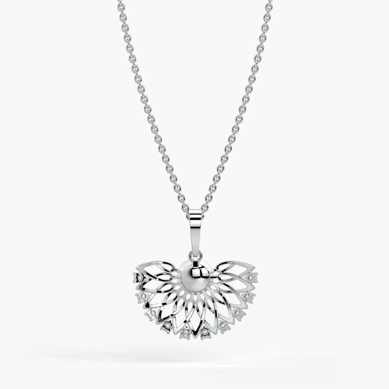 Floral Pearl Diamond Pendant