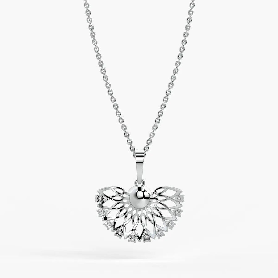 Floral Pearl Diamond Pendant