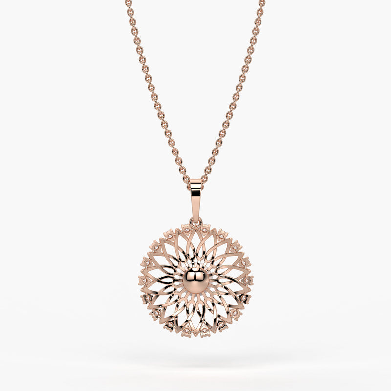 Sunburst Pearl Diamond Pendant