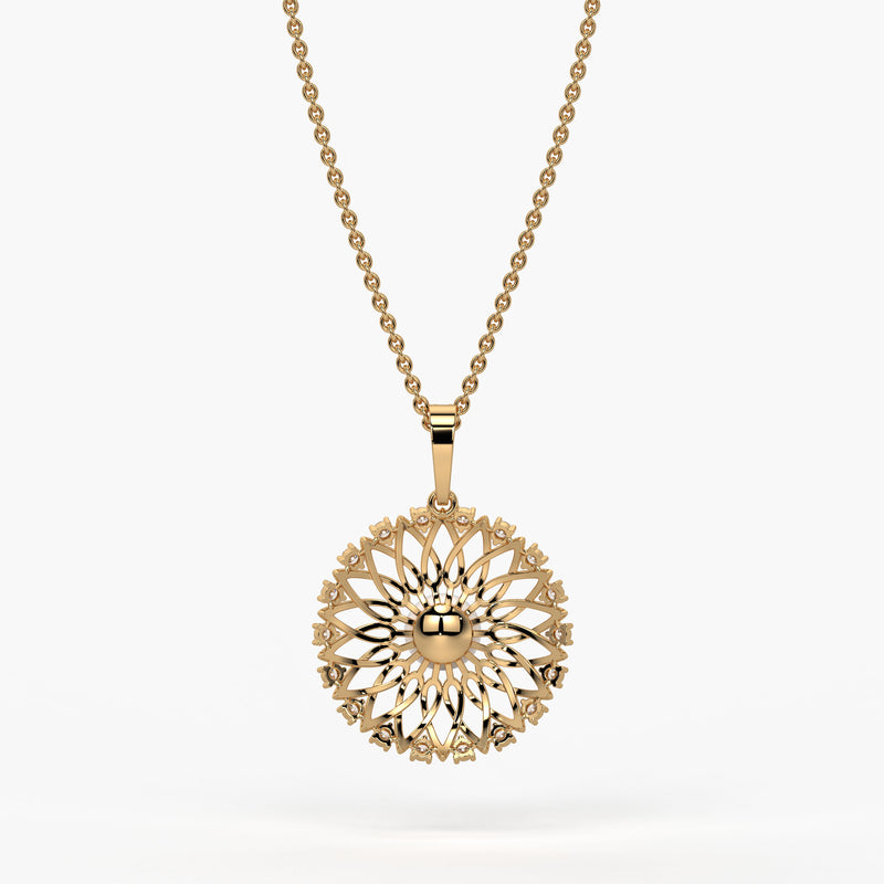 Sunburst Pearl Diamond Pendant