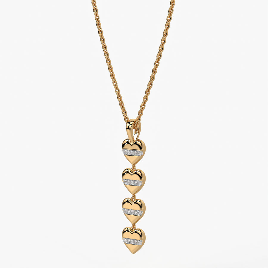 Multi Heart Diamond Pendant