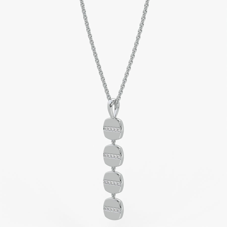 Stacked Cushion Diamond Pendant