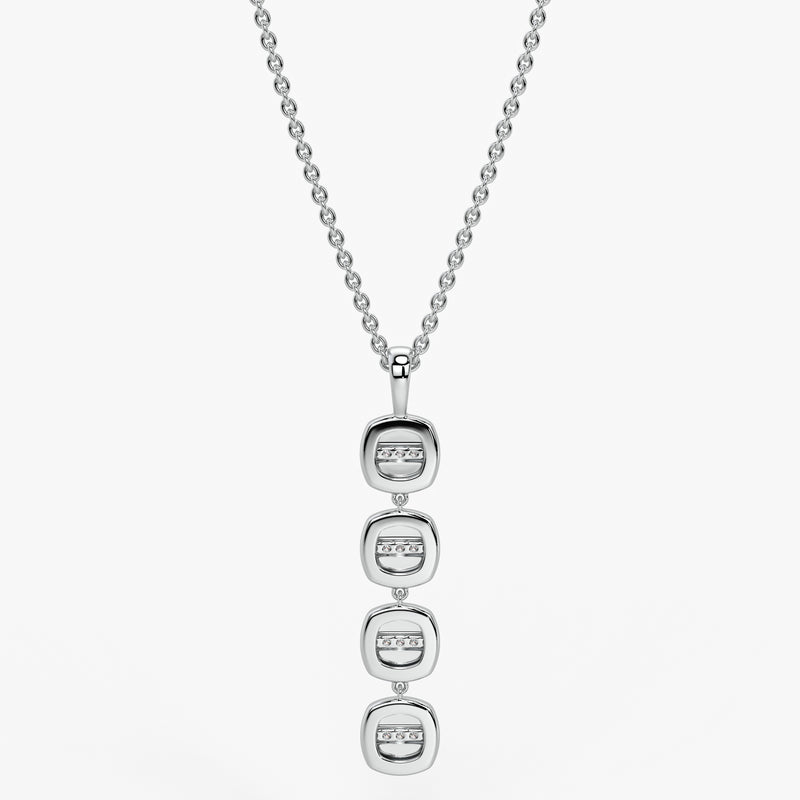 Stacked Cushion Diamond Pendant