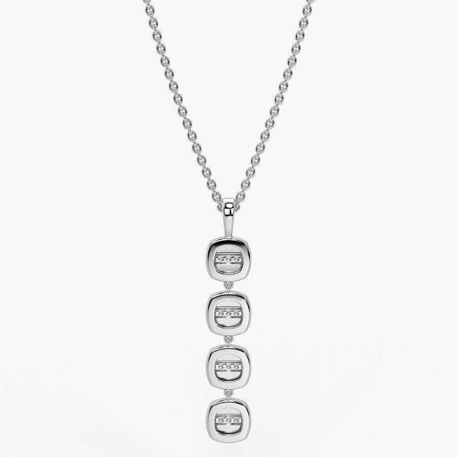 Stacked Cushion Diamond Pendant