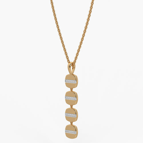 Stacked Cushion Diamond Pendant