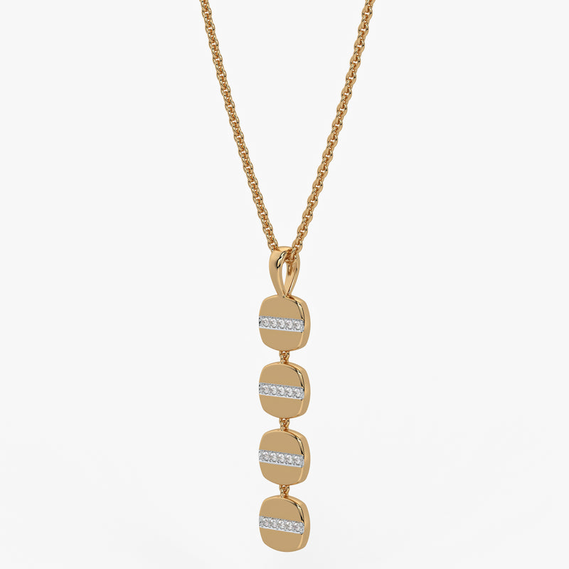 Stacked Cushion Diamond Pendant