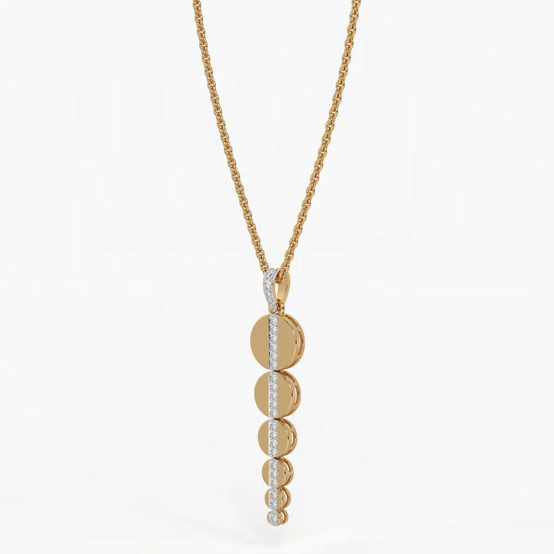 Cascade Disc Diamond Pendant